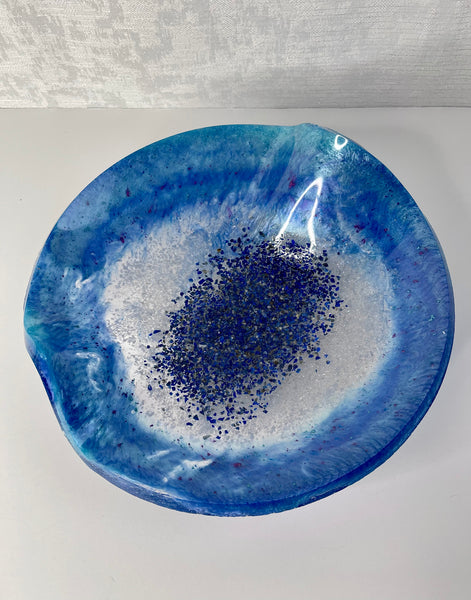 Lapis Lazuli Resin Art Deco Bowl