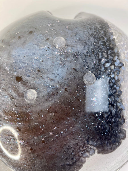 Blue Lace Agate Resin Art Deco Bowl