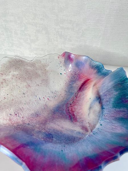 Pink Tourmaline Resin Art Deco Bowl