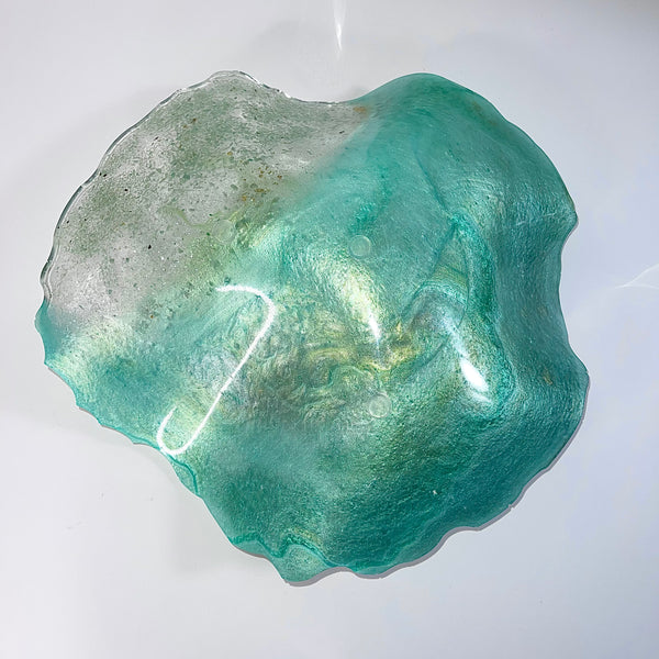 Green Aventurine Resin Art Deco Bowl