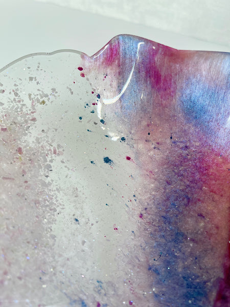 Pink Tourmaline Resin Art Deco Bowl