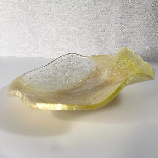 Natural Citrine Resin Art Deco Bowl