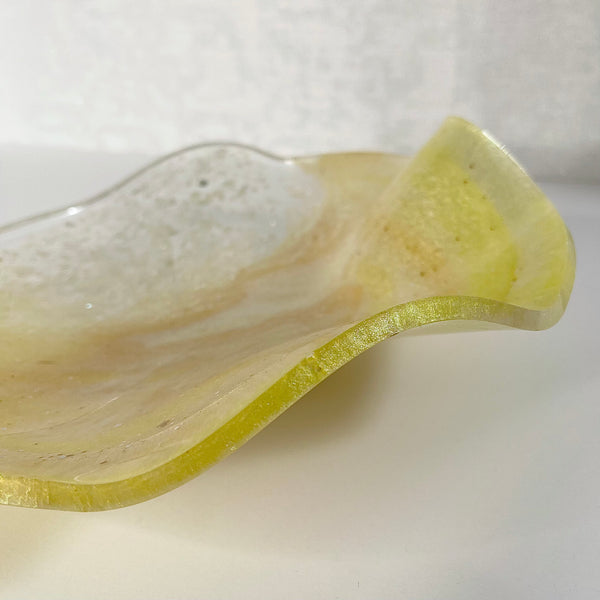 Natural Citrine Resin Art Deco Bowl