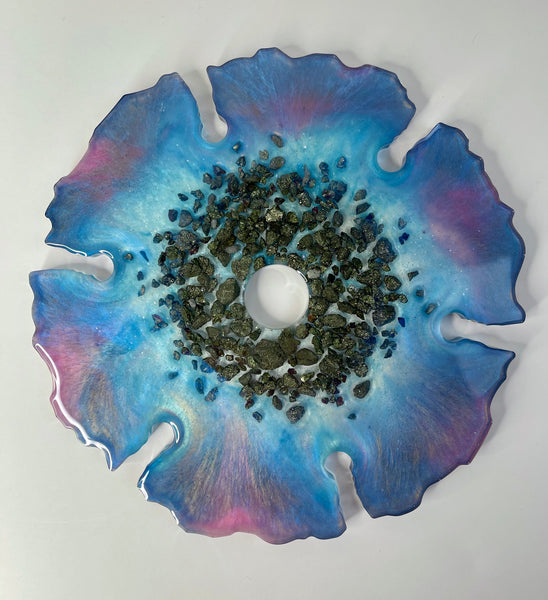 Peacock Ore & Pyrite Wine Caddy + Coaster Set