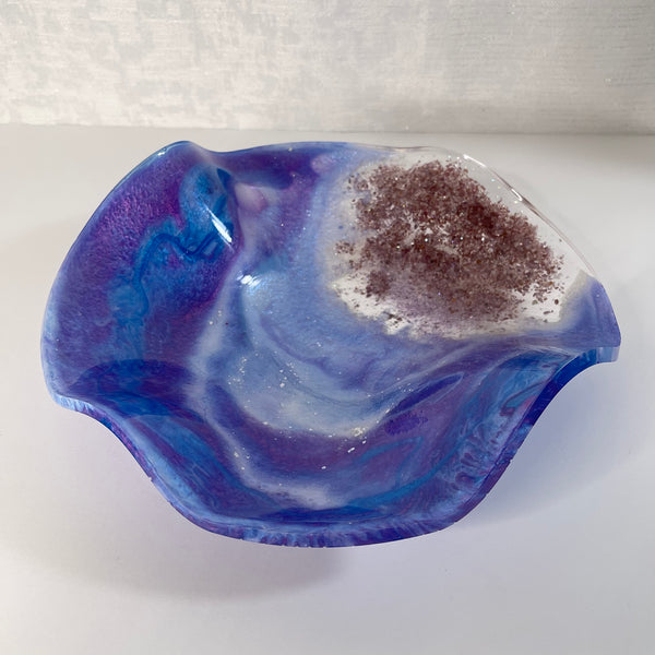 Lepidolite & Amethyst Resin Art Deco Bowl