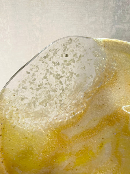 Natural Citrine Resin Art Deco Bowl