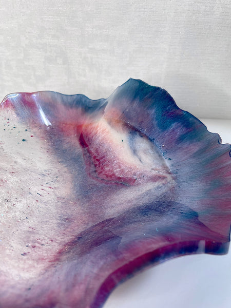 Pink Tourmaline Resin Art Deco Bowl