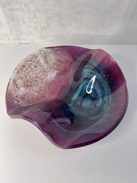 Lepidolite Resin Art Deco Bowl