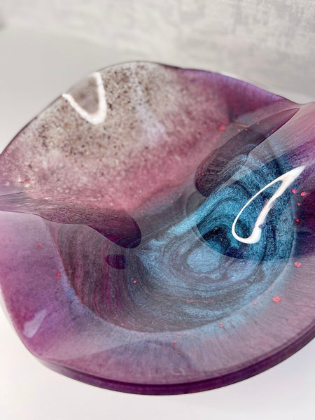 Lepidolite Resin Art Deco Bowl