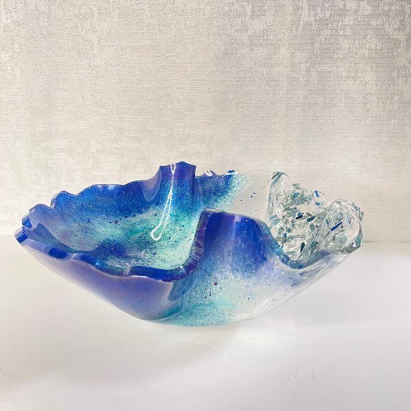 Blue Kyanite Resin Art Deco Bowl