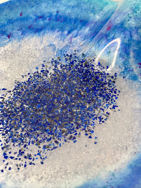 Lapis Lazuli Resin Art Deco Bowl
