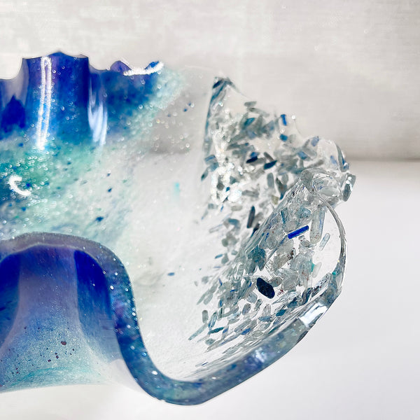 Blue Kyanite Resin Art Deco Bowl