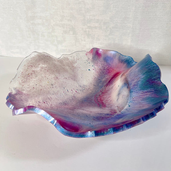 Pink Tourmaline Resin Art Deco Bowl