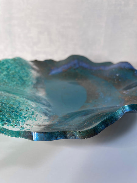 Chrysocolla Resin Art Deco Bowl