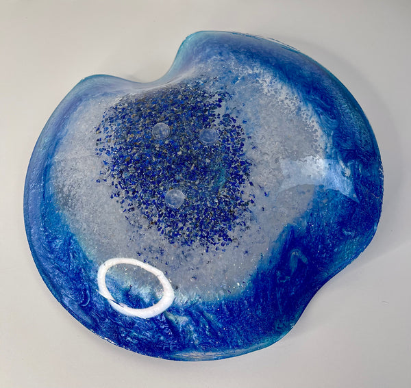 Lapis Lazuli Resin Art Deco Bowl