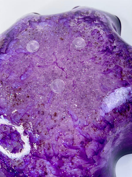 Amethyst & Lepidolite Resin Art Deco Bowl