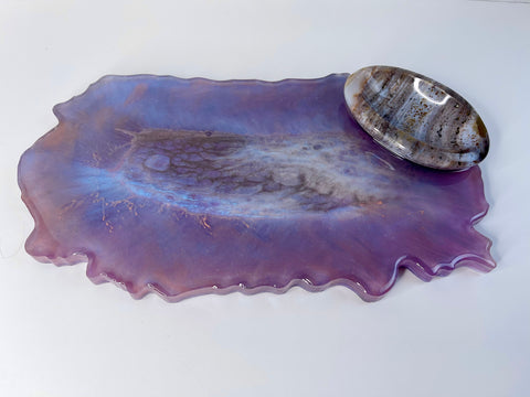 Ocean Jasper Bowl on Agate Tray