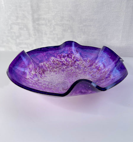Amethyst & Lepidolite Resin Art Deco Bowl