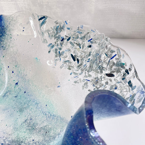Blue Kyanite Resin Art Deco Bowl