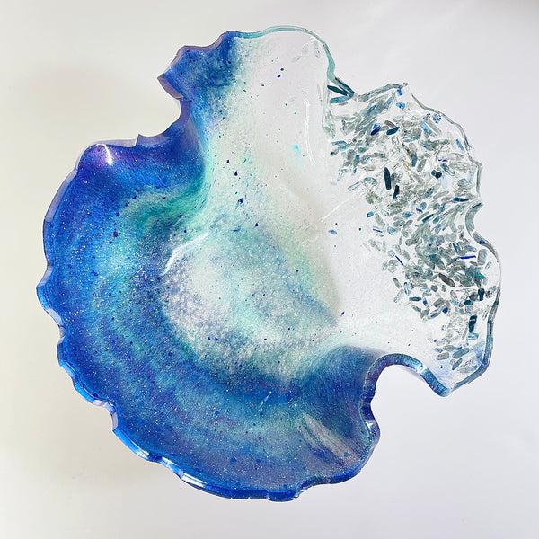 Blue Kyanite Resin Art Deco Bowl