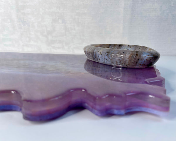 Ocean Jasper Bowl on Agate Tray