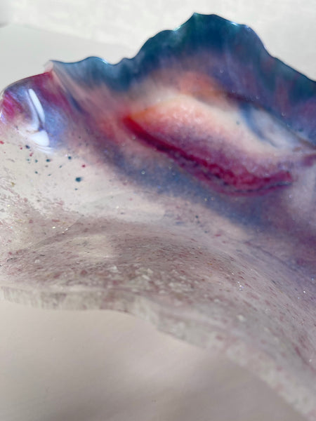 Pink Tourmaline Resin Art Deco Bowl