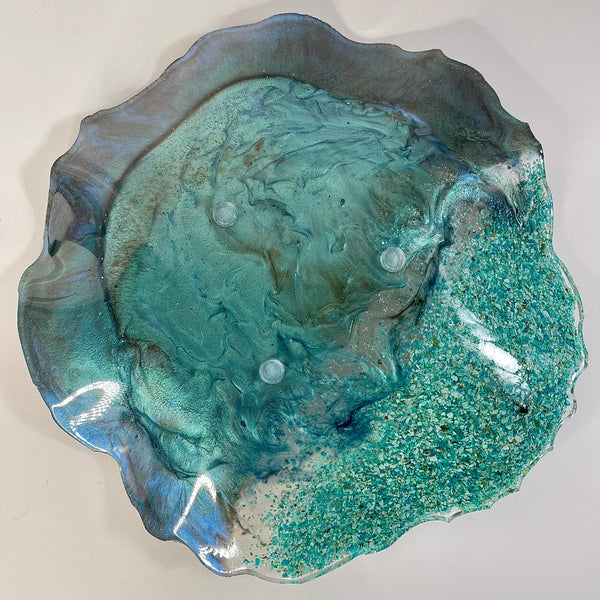 Chrysocolla Resin Art Deco Bowl