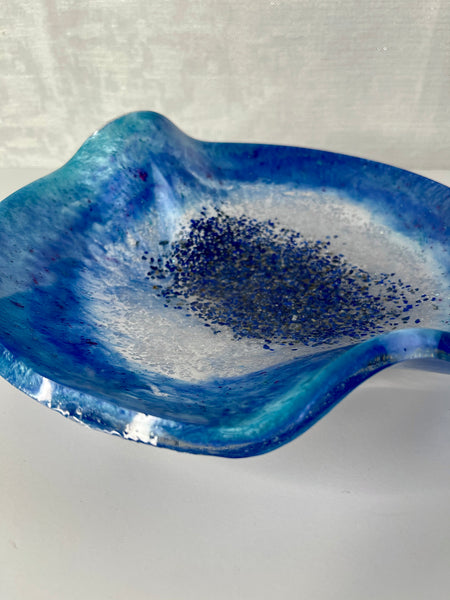 Lapis Lazuli Resin Art Deco Bowl