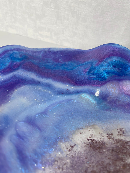 Lepidolite & Amethyst Resin Art Deco Bowl