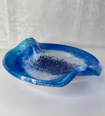 Lapis Lazuli Resin Art Deco Bowl