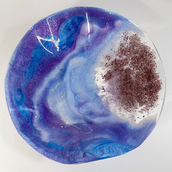 Lepidolite & Amethyst Resin Art Deco Bowl