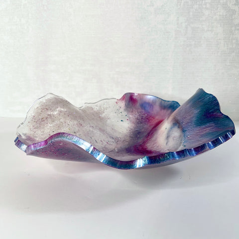 Pink Tourmaline Resin Art Deco Bowl