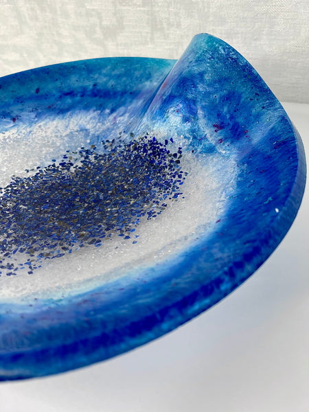 Lapis Lazuli Resin Art Deco Bowl