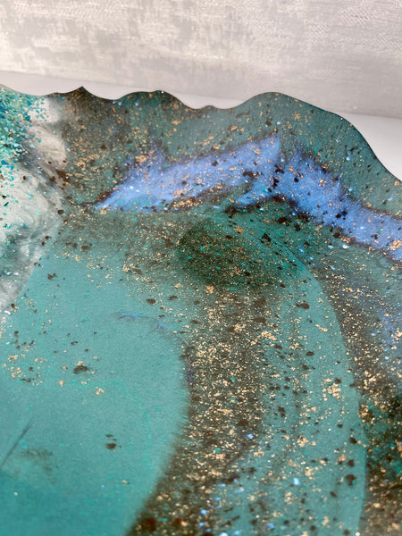 Chrysocolla Resin Art Deco Bowl
