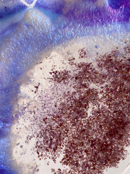 Lepidolite & Amethyst Resin Art Deco Bowl