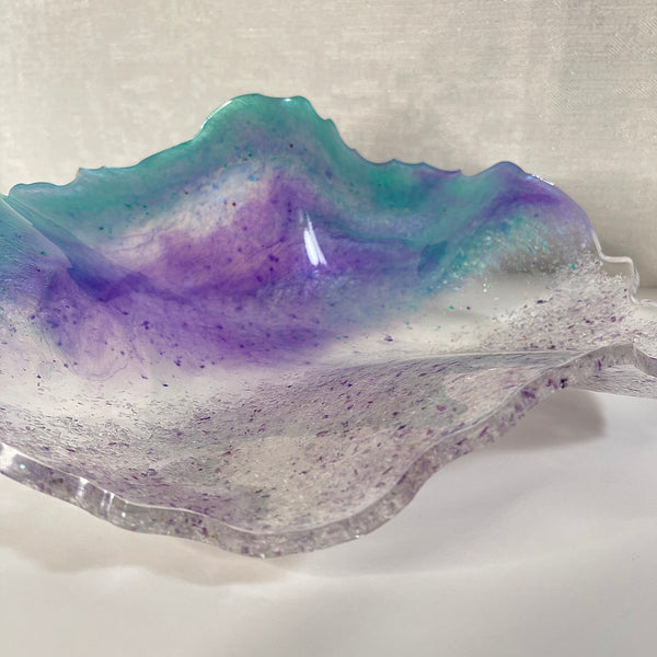 Rainbow Fluorite Resin Art Deco Bowl