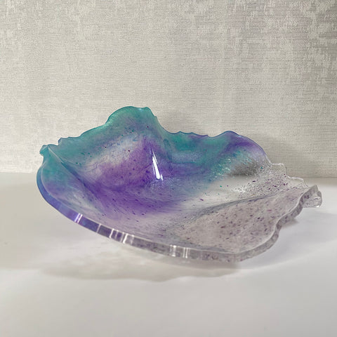 Rainbow Fluorite Resin Art Deco Bowl