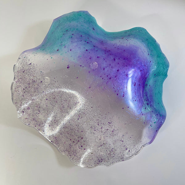 Rainbow Fluorite Resin Art Deco Bowl