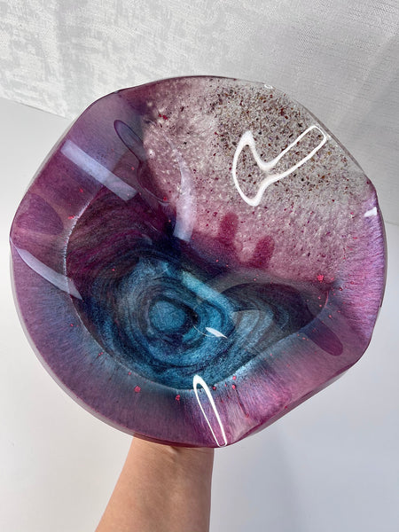 Lepidolite Resin Art Deco Bowl