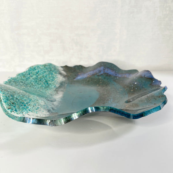 Chrysocolla Resin Art Deco Bowl