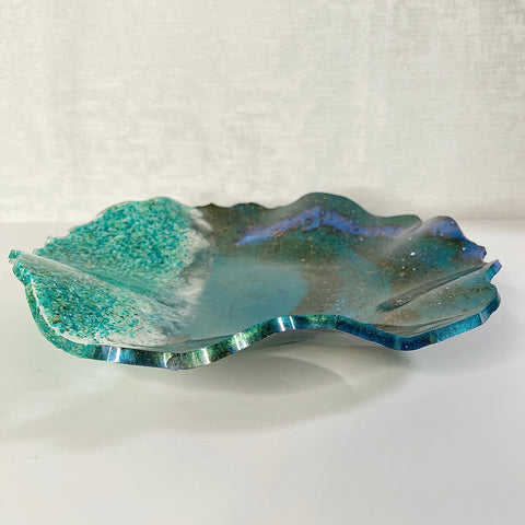 Chrysocolla Resin Art Deco Bowl