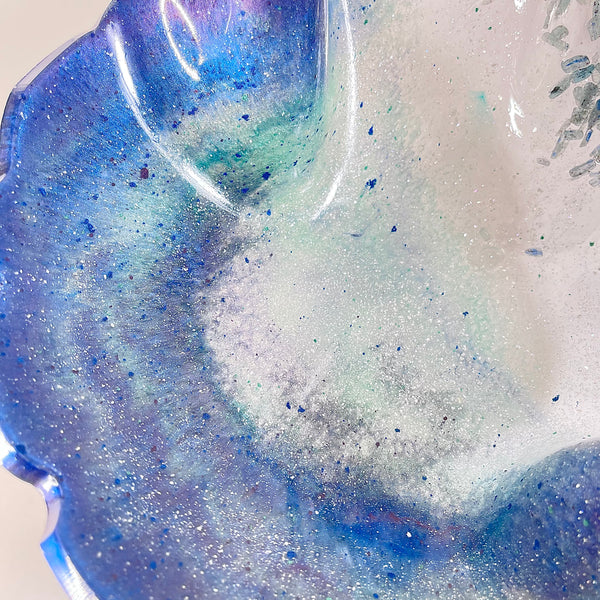 Blue Kyanite Resin Art Deco Bowl