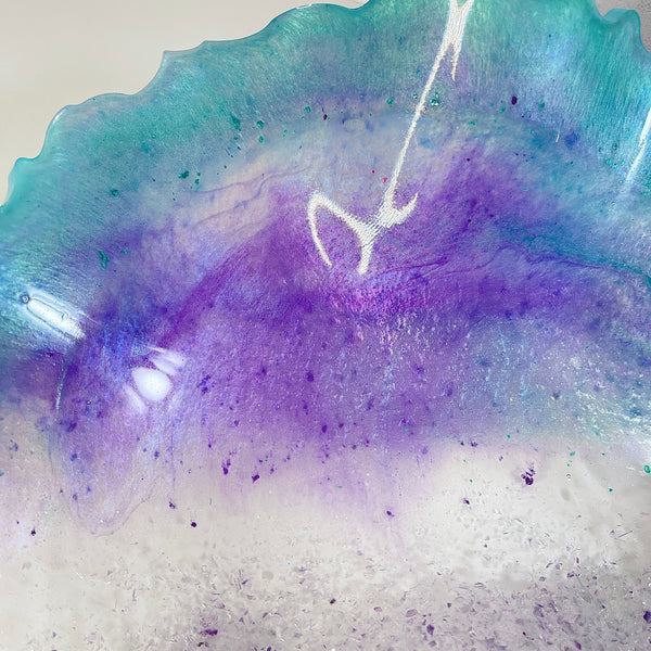 Rainbow Fluorite Resin Art Deco Bowl