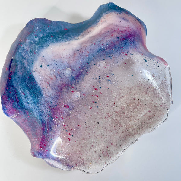 Pink Tourmaline Resin Art Deco Bowl