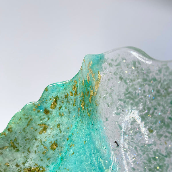 Green Aventurine Resin Art Deco Bowl