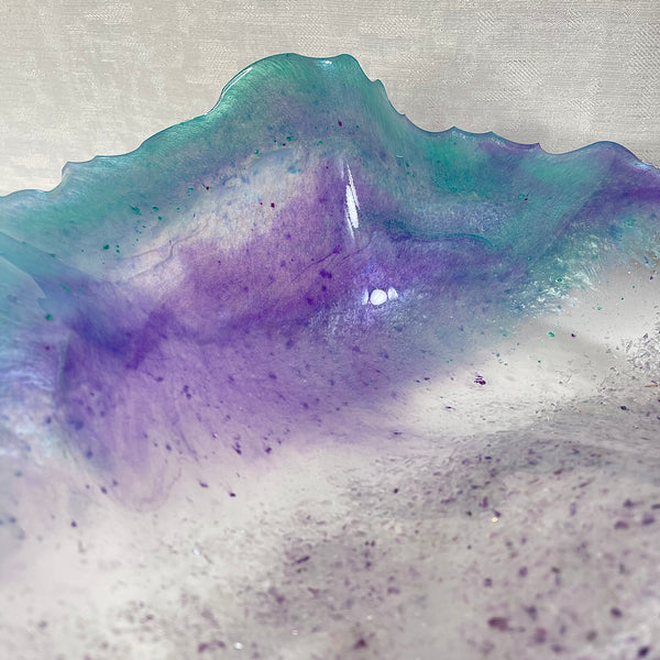 Rainbow Fluorite Resin Art Deco Bowl