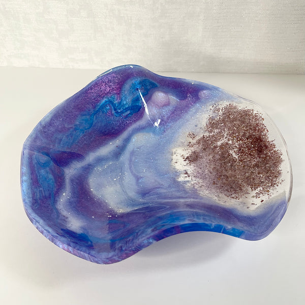 Lepidolite & Amethyst Resin Art Deco Bowl