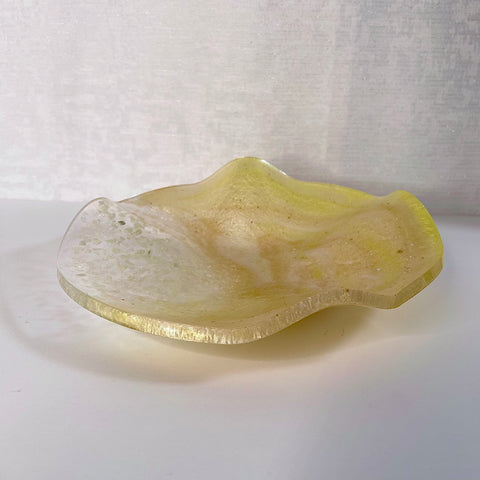 Natural Citrine Resin Art Deco Bowl