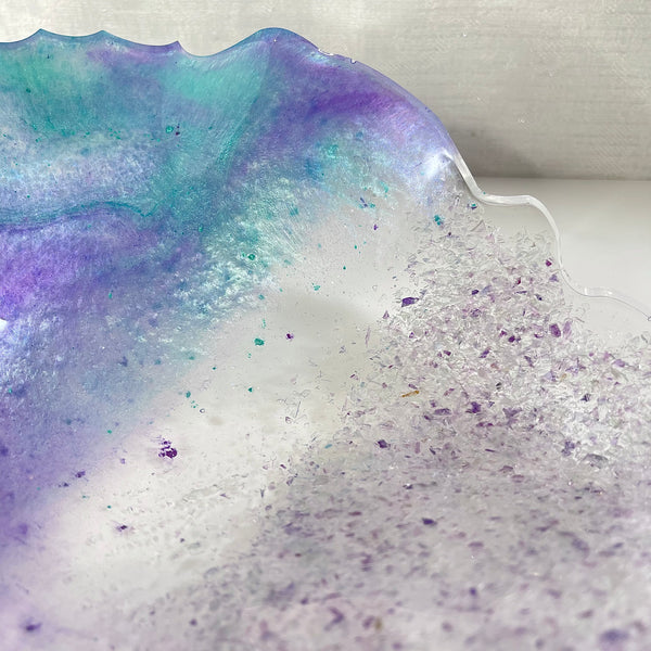 Rainbow Fluorite Resin Art Deco Bowl