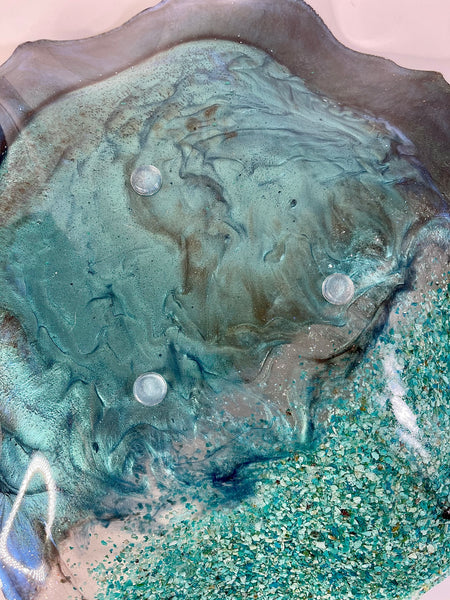 Chrysocolla Resin Art Deco Bowl